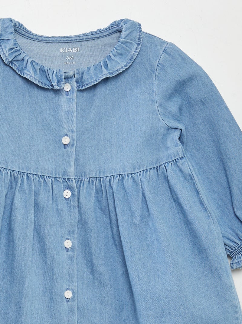 Vestido comprido de ganga AZUL - Kiabi