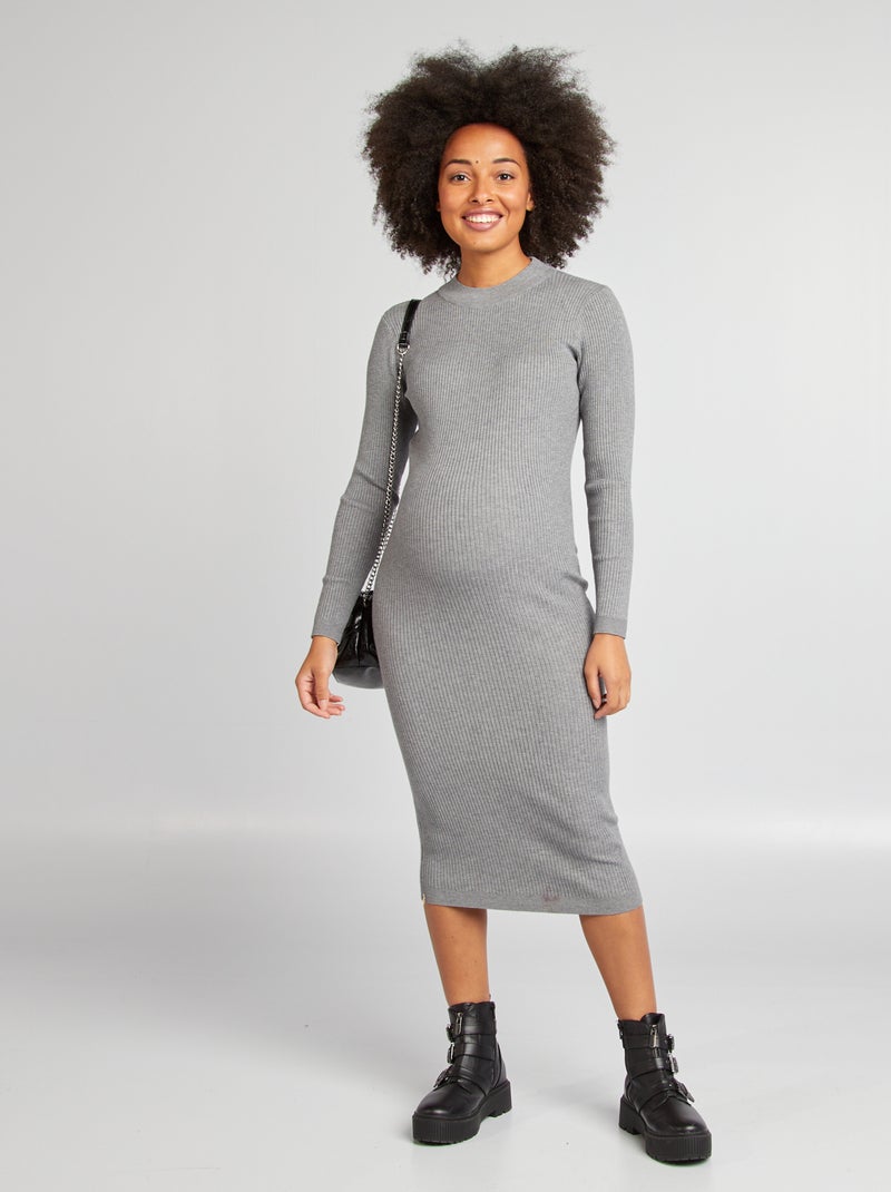 Vestido comprido de grávida CINZA - Kiabi