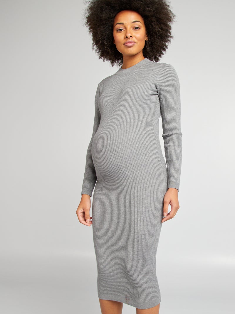 Vestido comprido de grávida CINZA - Kiabi
