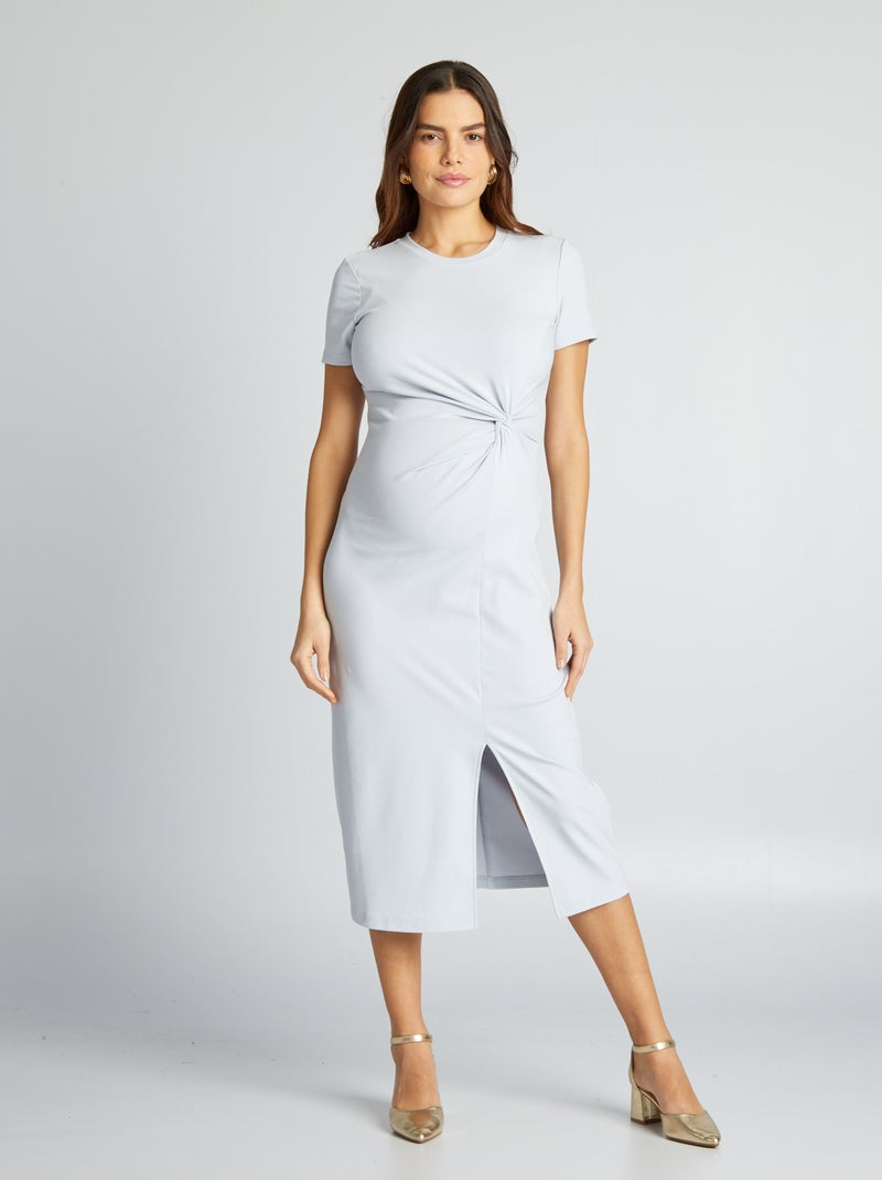 Vestido comprido de grávida elástico AZUL - Kiabi