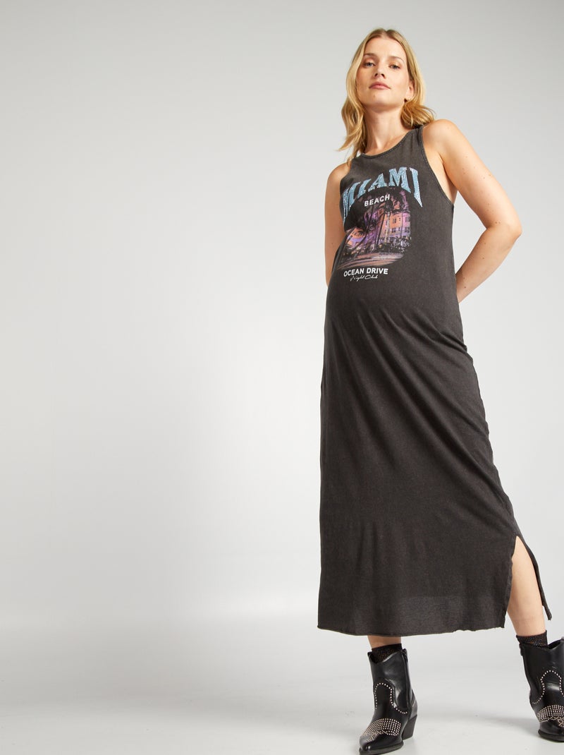 Vestido comprido de grávida 'Only' Preto - Kiabi