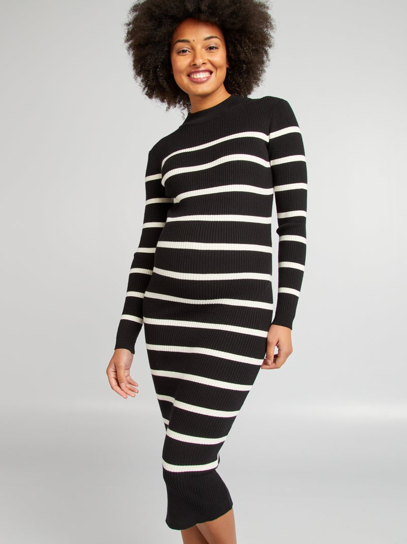 Vestido comprido de grávida PRETO - Kiabi