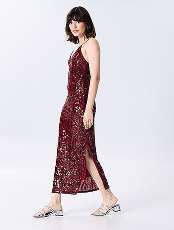 Vestido comprido de lantejoulas