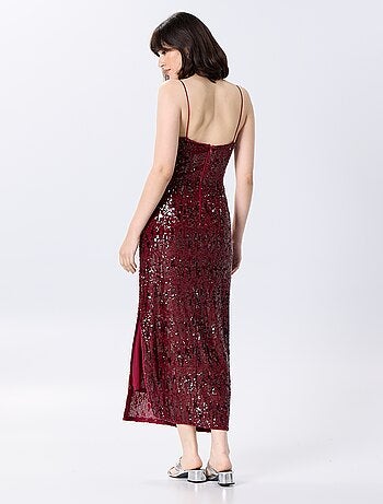 Vestido comprido de lantejoulas
