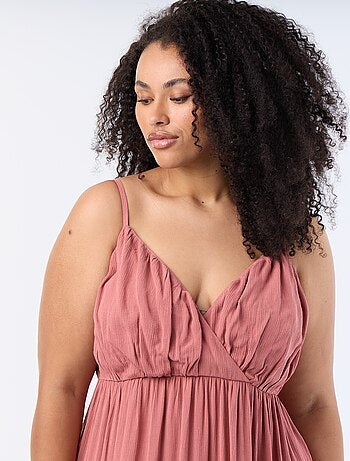 Vestido comprido de malha crepe com alças finas