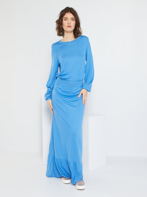 Vestido comprido de manga comprida - Kiabi