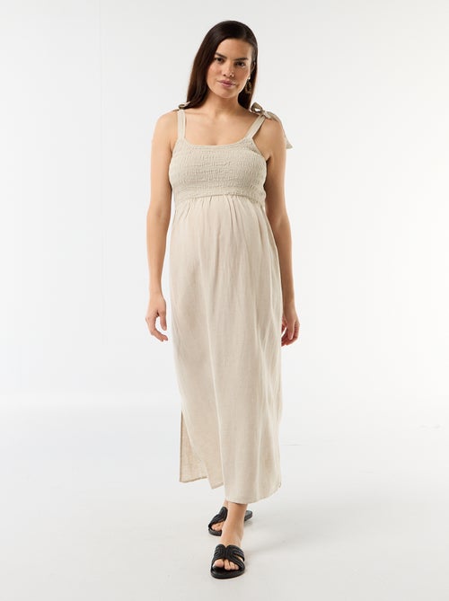 Vestido comprido de maternidade com costas nuas - Kiabi Vestido comprido de maternidade com costas nuas - Kiabi