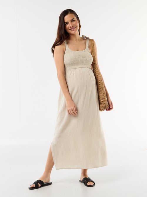 Vestido comprido de maternidade com costas nuas - Kiabi Vestido comprido de maternidade com costas nuas - Kiabi