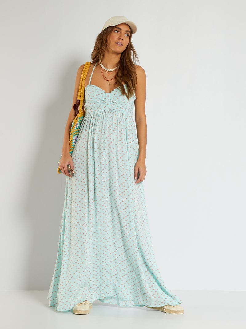 Vestido comprido de praia AZUL - Kiabi