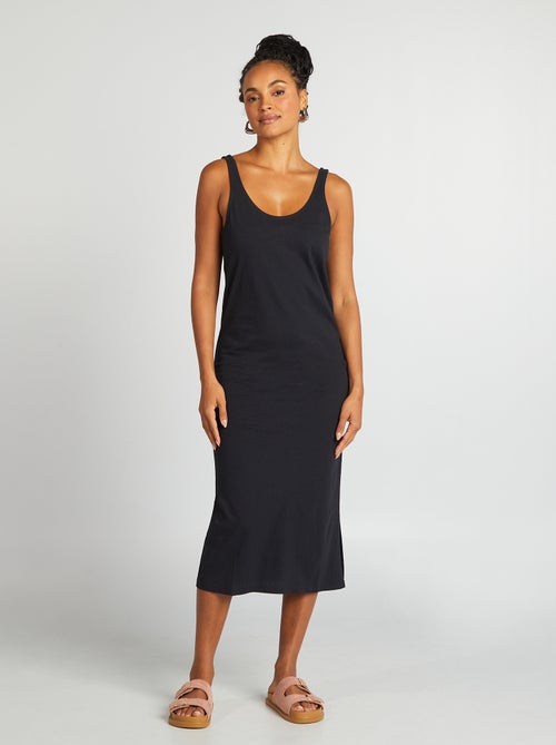 Vestido comprido de praia em linho - Kiabi