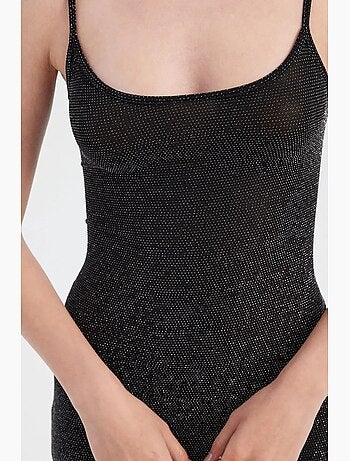 Vestido comprido de tecido liso com alças finas hiccup