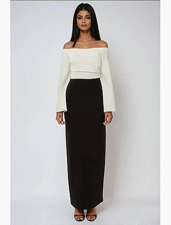 Vestido comprido elegante e exclusivo feito à medida hiccup