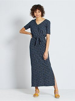 Vestido comprido em algodão concebido ecologicamente - Kiabi