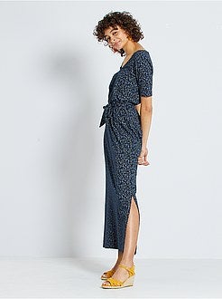 Vestido comprido em algodão concebido ecologicamente - Kiabi