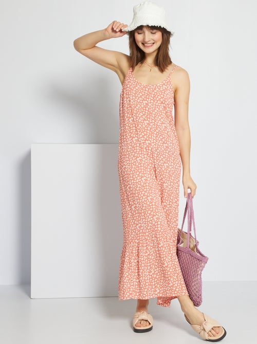 Vestido comprido em crepe - Kiabi