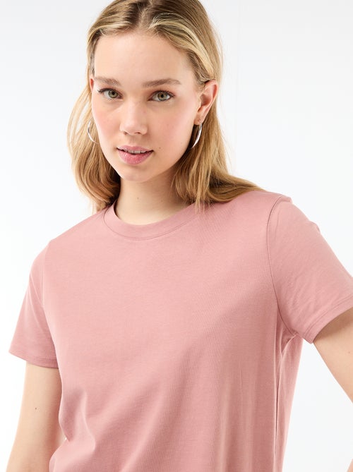 Vestido comprido em jersey de manga curta - Kiabi