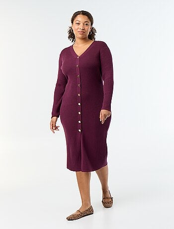 Vestido comprido em malha canelada