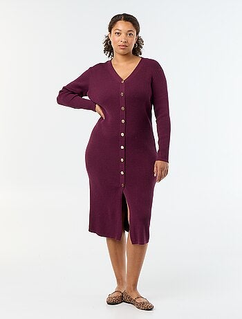 Vestido comprido em malha canelada