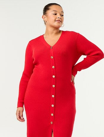 Vestido comprido em malha canelada