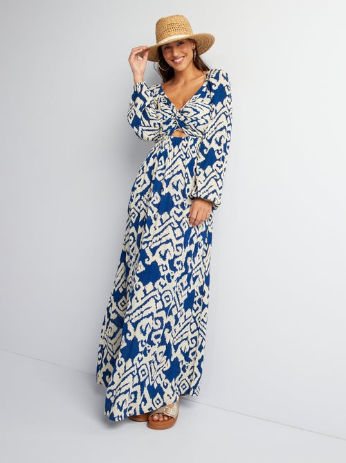 Vestido comprido em malha crepe - Kiabi