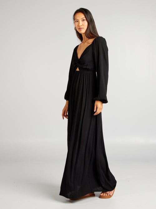 Vestido comprido em malha crepe - Kiabi