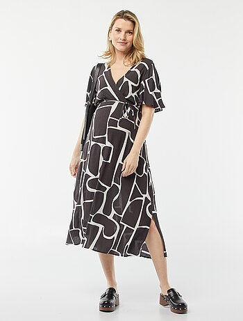Vestido comprido em malha crepe