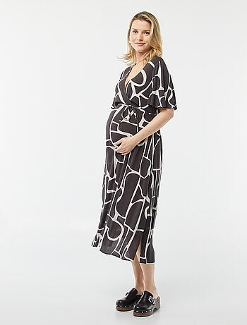 Vestido comprido em malha crepe