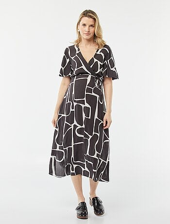 Vestido comprido em malha crepe
