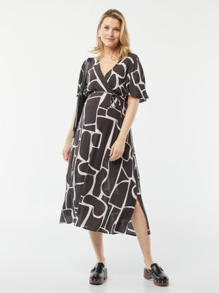 Vestido comprido em malha crepe