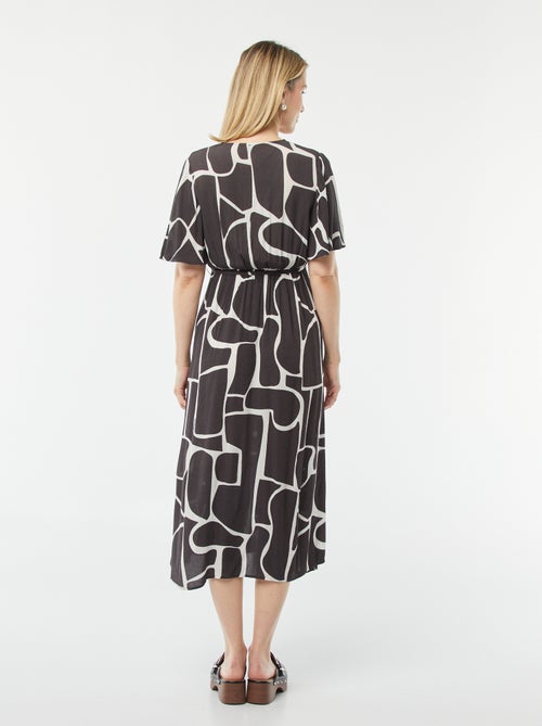 Vestido comprido em malha crepe - Kiabi