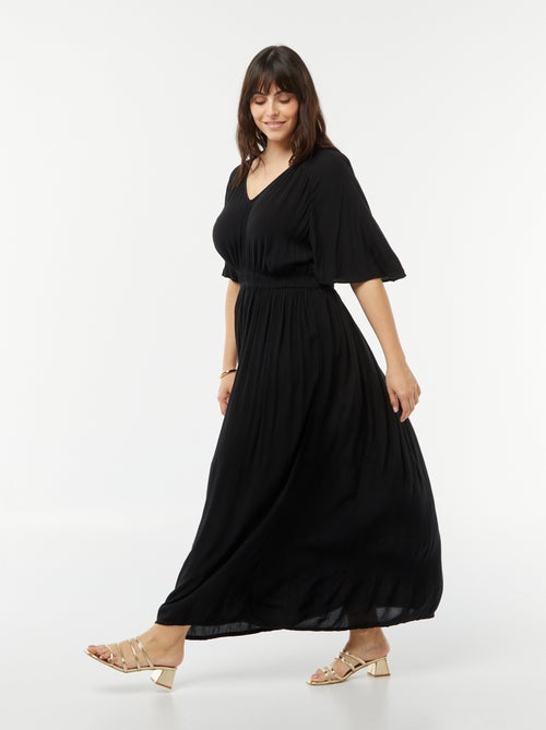Vestido comprido em malha crepe - Kiabi