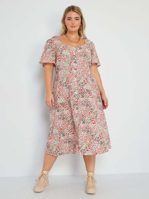 Vestido comprido em malha crepe - Kiabi