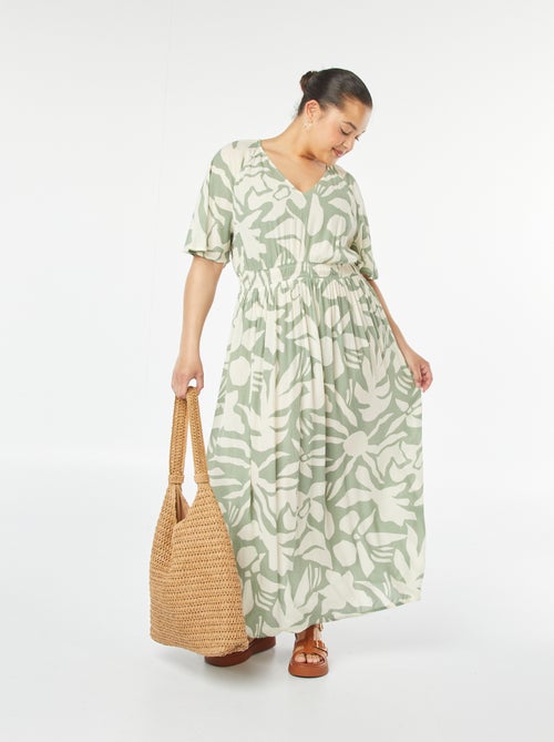 Vestido comprido em malha crepe - Kiabi