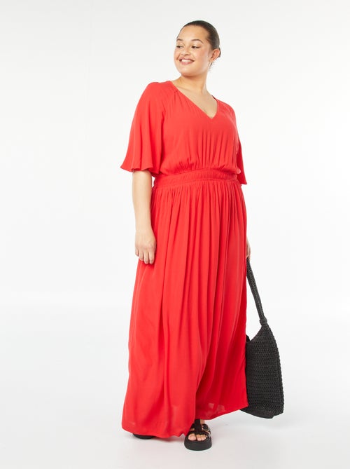Vestido comprido em malha crepe - Kiabi