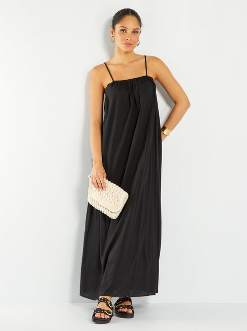Vestido comprido em voile de algodão - Kiabi