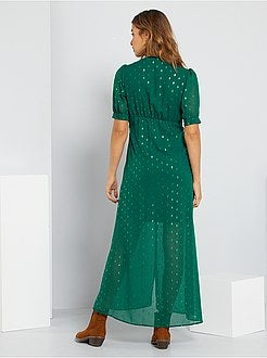 Vestido comprido em voile - Kiabi