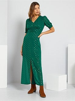 Vestido comprido em voile - Kiabi