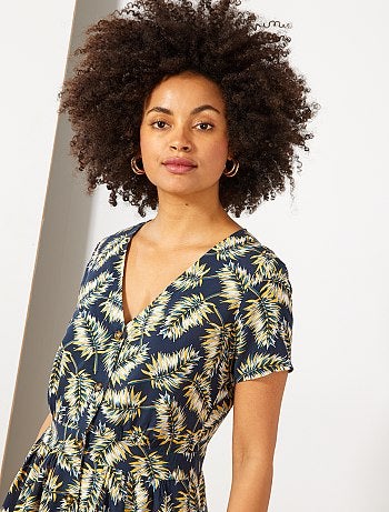 Vestido comprido estampado - Kiabi