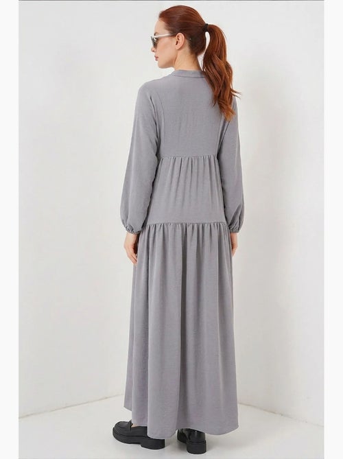 Vestido comprido estampado com decote em v bdart - Kiabi
