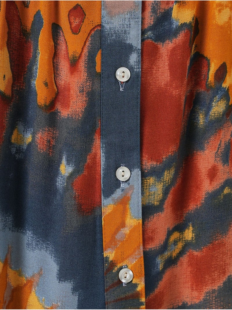 Vestido comprido estampado com decote em v bdart Cobre - Kiabi