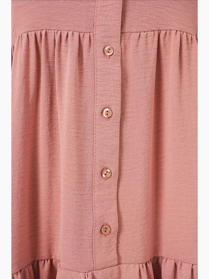 Vestido comprido estampado com decote em v bdart Rosa velho - Kiabi