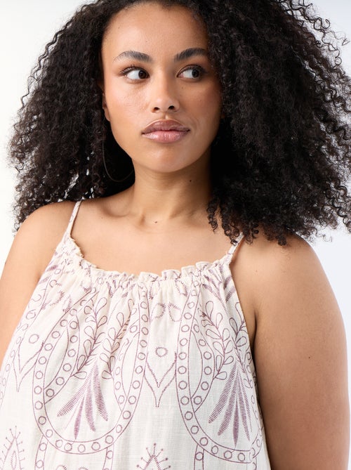 Vestido comprido estampado de alças - Kiabi