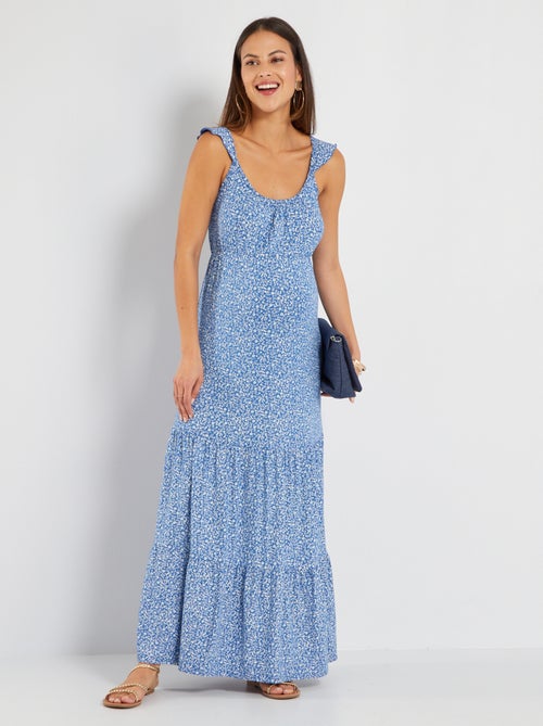 Vestido comprido estampado de grávida - Kiabi