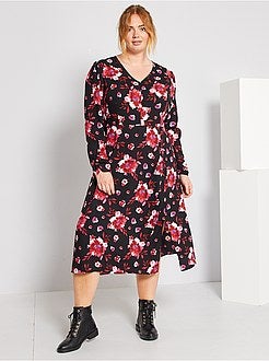 Vestido comprido estampado - Kiabi