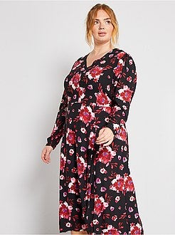 Vestido comprido estampado - Kiabi