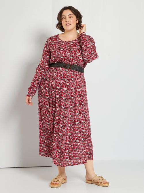 Vestido comprido estampado - Kiabi