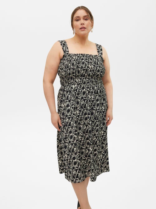 Vestido comprido estampado 'Vero Moda Curve' - Kiabi