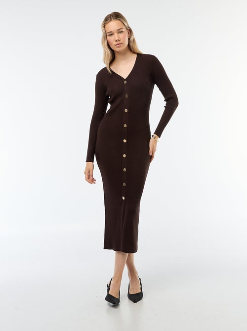 Vestido comprido estilo colete - Kiabi