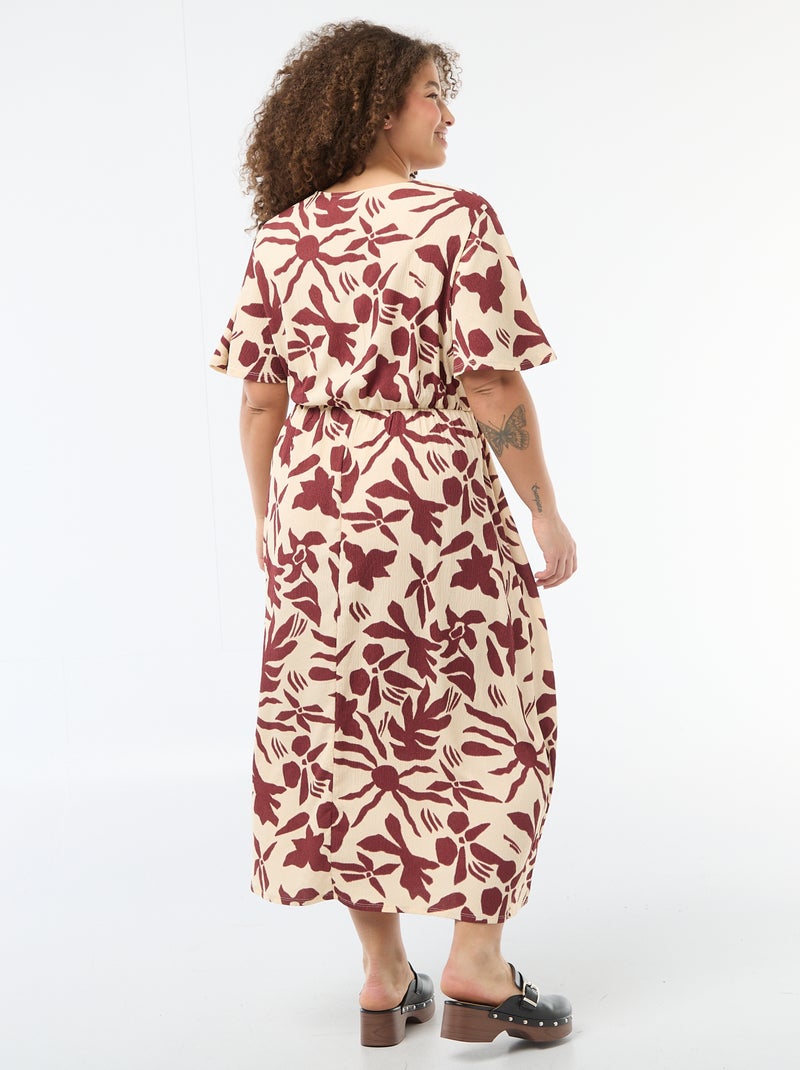 Vestido comprido estilo envelope Bege - Kiabi