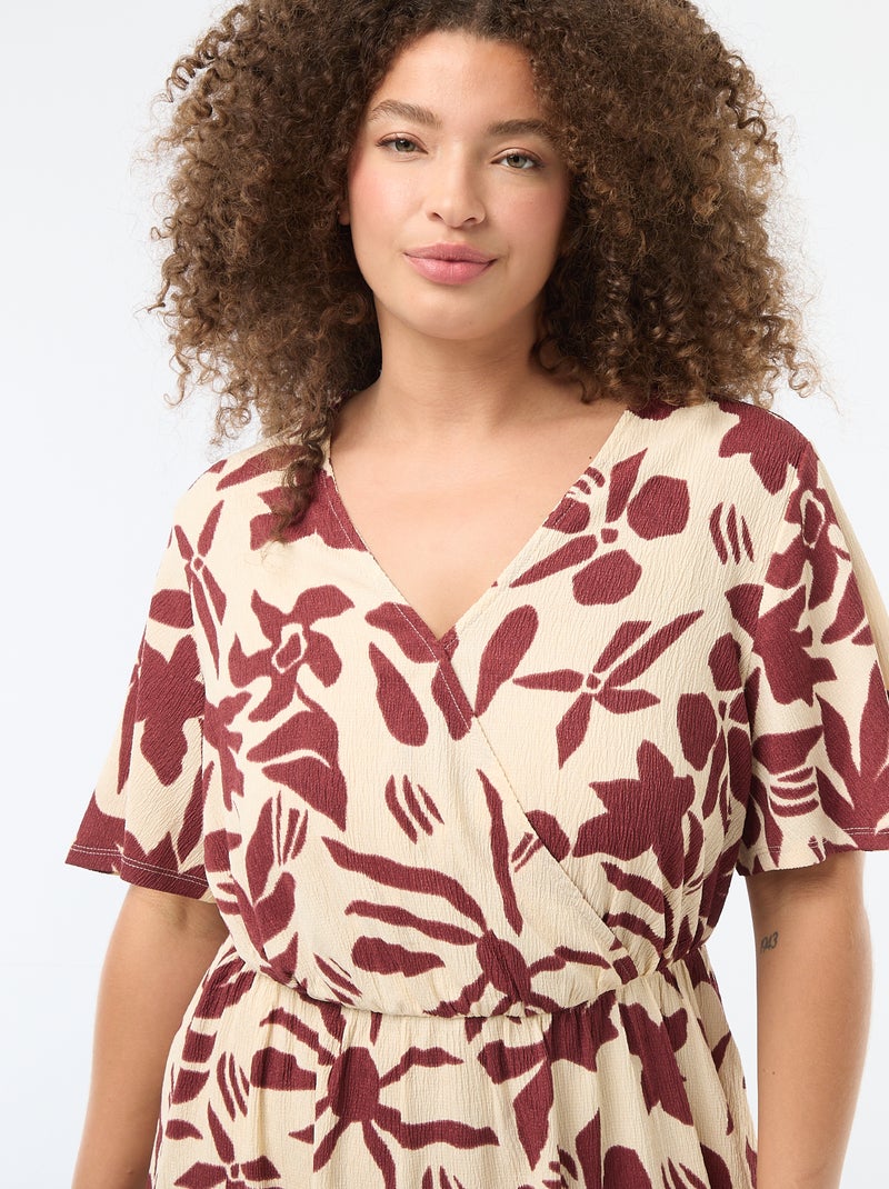 Vestido comprido estilo envelope Bege - Kiabi